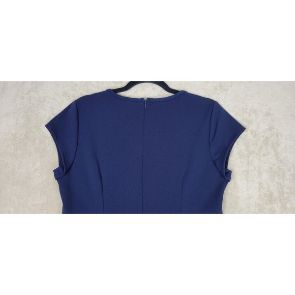 SL Fashions Women's Short Sleeve Dress Lace Embossed Sequin Blue Size 10 - Picture 12 of 16